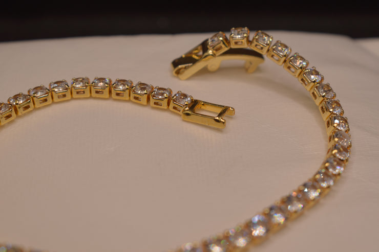 Golden Crystal Tennis Bracelet