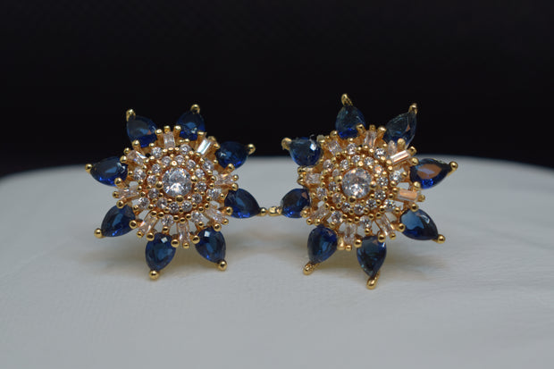 Blossom Stud Earrings – Midnight Blue