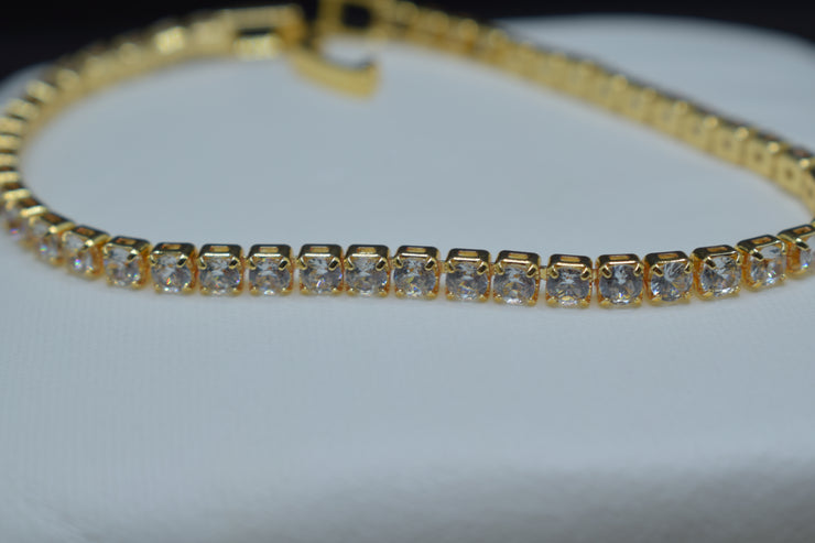 Golden Crystal Tennis Bracelet