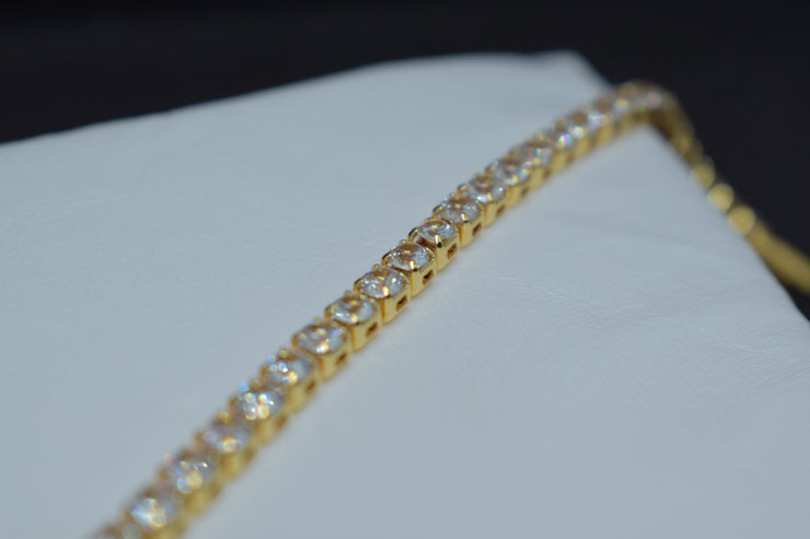 Golden Crystal Tennis Bracelet