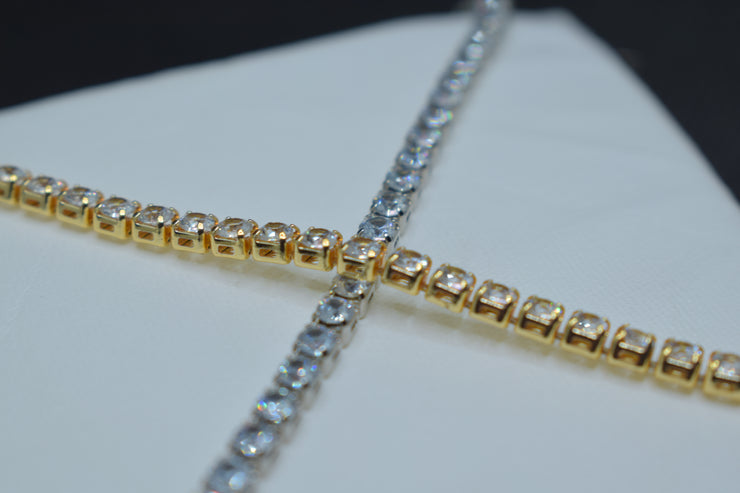 Golden Crystal Tennis Bracelet