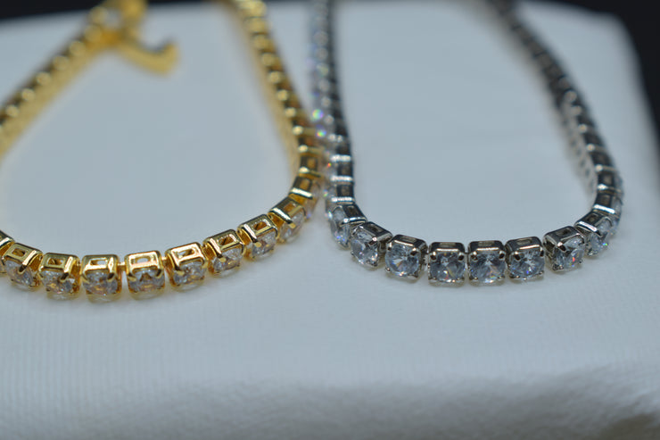 Golden Crystal Tennis Bracelet
